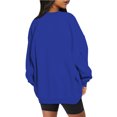 thumbnail image 3 of Nouveaux Hauts pour Femmes 2023 Mode Manches Longues Col Rond Chandail en Molleton Ample Blouse Unie Coupe Décontractée Chandail en Molleton Oversize pour Femmes, 3 of 6