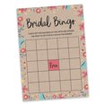 thumbnail image 2 of Inkdotpot Bridal Wedding Shower Bachelorette Party Bulk Blank Square Fill In Gift Ideas 50Rustic Kraft FloralBingoGameCards, 2 of 7