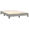 thumbnail image 2 of vidaXL Bed Frame Light Grey 137x190 cm Full Velvet, 2 of 5