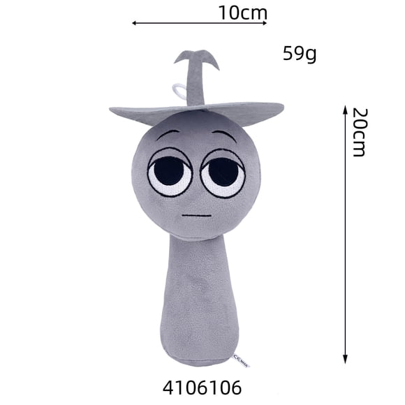 Sprunki Plush Game-Related Plush Toys Light Gray