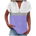 thumbnail image 1 of fatyb Womens Printed V Neck Tops Short Sleeve Button V Neck Tshirts Lightweight Summer Beach Blouses, 1 of 5