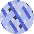 thumbnail image 1 of Ahgly Tapis Rond Lavable en Machine Intérieur Transitionnel Bleu Royal, 4 Pieds Rond, 1 of 7