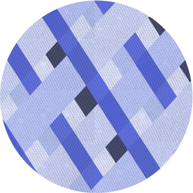 Ahgly Tapis Rond Lavable en Machine Intérieur Transitionnel Bleu Royal, 4 Pieds Rond