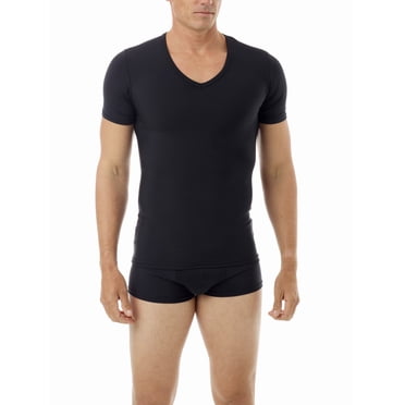 Underworks Mens Microfiber V-Neck Light Compression T-Shirt