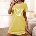 thumbnail image 2 of Rbaofujie Pyjama pour Femmes Robe de Nuit Courte Surdimensionnée pour Femmes Imprimée à Col Rond et Manches Courtes Robe Filles Robes de Nuit, 2 of 4