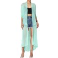 thumbnail image 1 of TheMogan Cardigan Long à Manches Longues en Maille pour Femmes Mi-Mollet Caftan Transparent, 1 of 6