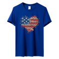 thumbnail image 3 of Birdeem T-Shirt pour Femmes d'Été Décontracté Ample Imprimé Fête de l'Indépendance à Col Rond à Manches Courtes, 3 of 3