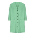 thumbnail image 3 of Womens Soft Button Down Cardigan Long Sleeve Light Weight Shirts Jacket Comfy Loose Fall Lounge Wear Tops Mint Green, L, 3 of 7