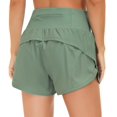 thumbnail image 4 of Womens High Waisted Running Shorts Quick Dry Athletic Workout Shorts with Mesh Liner Zipper Pockets, 4 of 14