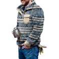 thumbnail image 3 of Men‘s Winter Fleece Pullover Sweatshirt Jacket Button Collar Warm Sweater Coat, 3 of 6