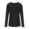 thumbnail image 3 of Timegard Tops for Women V Neck Long Sleeve Blouse Solid Color Basic Tee Fall Casual Comfy Tunic Tops, 3 of 5