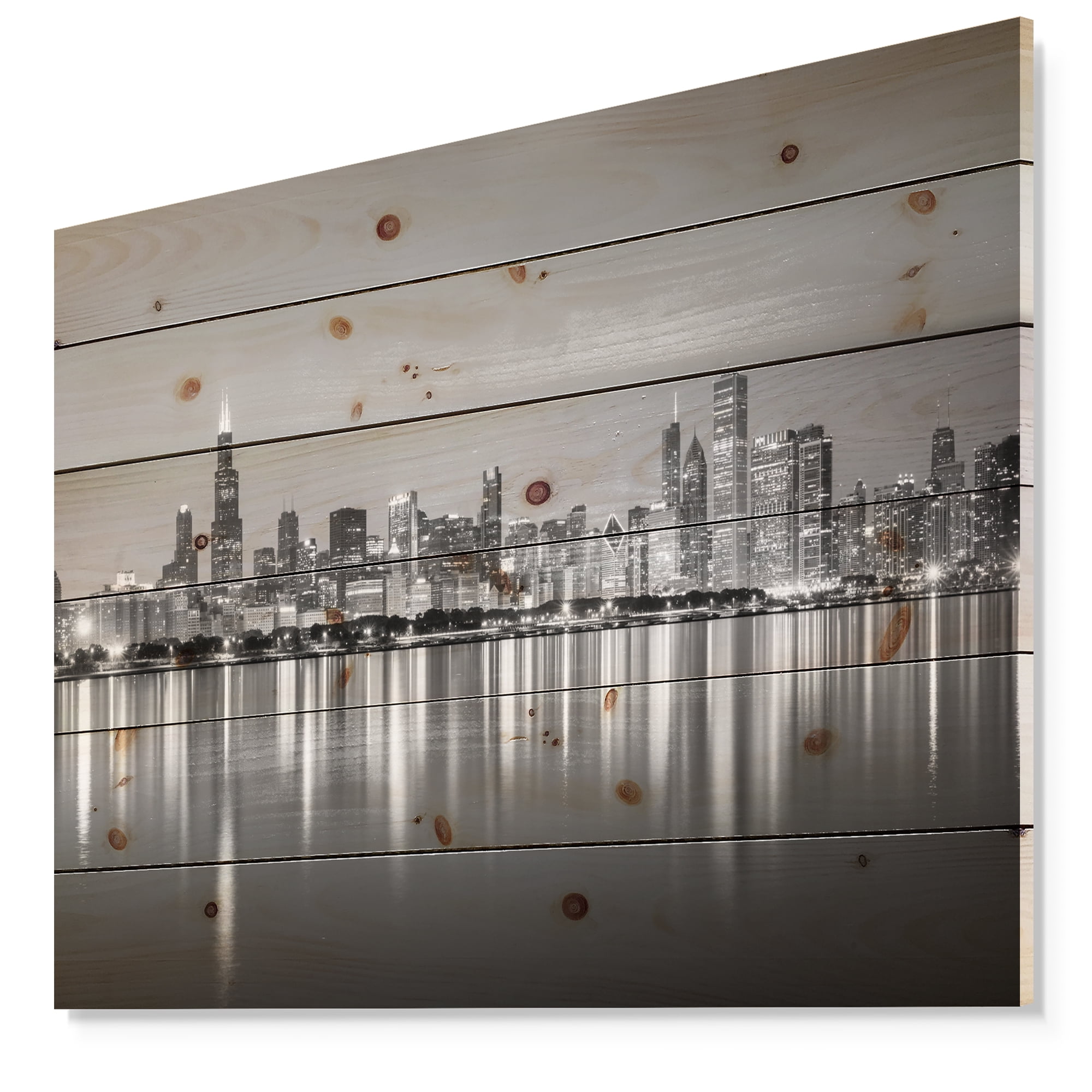 Tableau moderne imprimée sur toile Design Art chicago noir et blanc