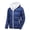Blue, variant on EGNMCR Men's Puffer Jacket Winter Outdoor Warm Hooded Snow Ski Jacket with Pockets Casual Solid Color Patchwork Zip Up Overcoats Jackets