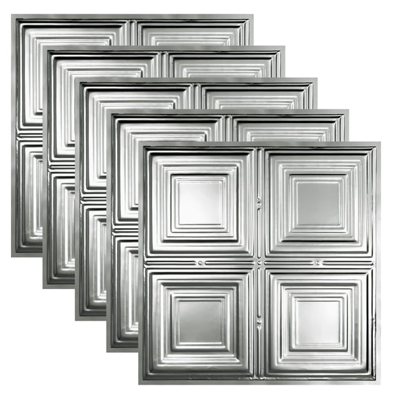 Great Lakes Tin Syracuse Tuiles de Plafond Non Finies 2 Pi x 2 Pi à Poser (Lot de 5)