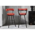 thumbnail image 2 of Lexicon Appert Chaise Pivotante en Métal Hauteur Pub en Argent Moucheté/rouge (Ensemble de 2), 2 of 8