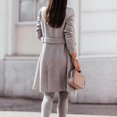 thumbnail image 5 of WEIYLL Womens Fleece Jackets Double Mid Long Trench Belt Solid Color Grey Cold Weather Tops Size 2XL, 5 of 5
