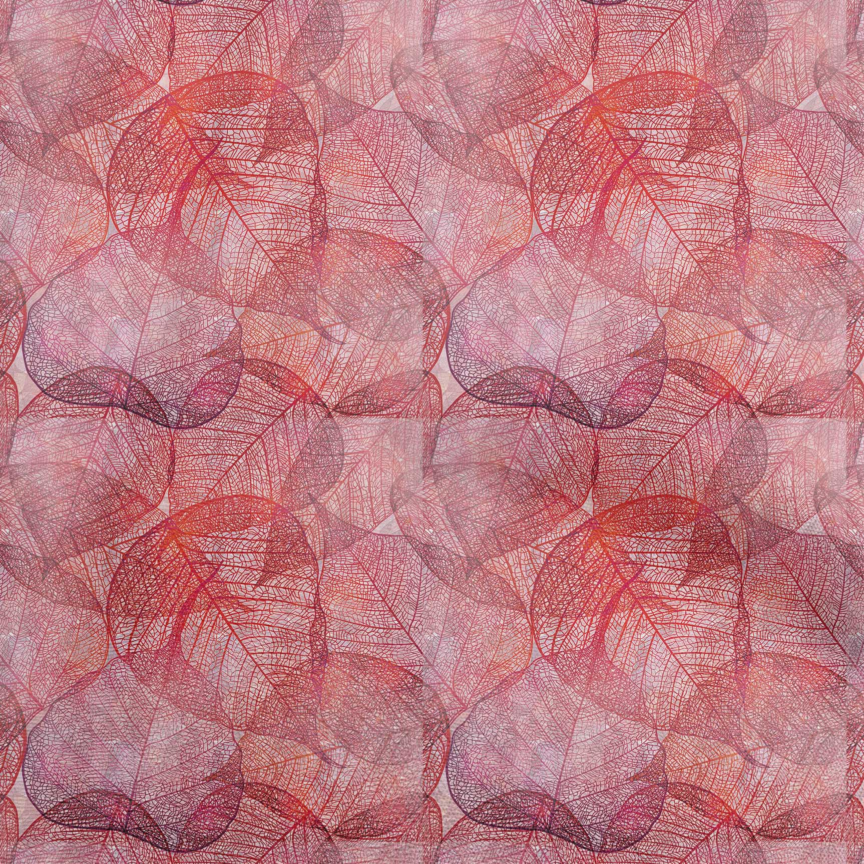 oneOone Cotton Poplin Twill Red Fabric Texture Leaf Sewing Material Print Fabric By The Yard 56 Inch Wide