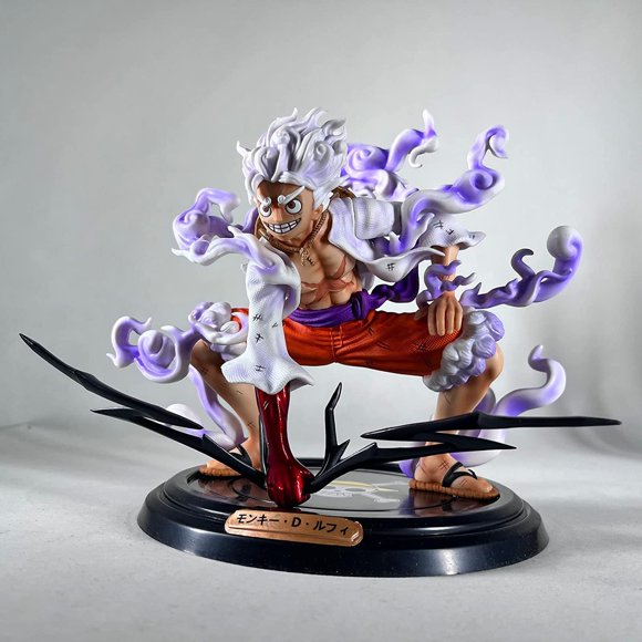Nouvelle One Piece, Luffy Gear 5 Fifth Gear 20 Cm/7,9 Pouces Statue de Personnage d'Anime en PVC Faite à la Main Luffy Objets de Collection Décorations Bricolages Cadeaux (Rouge)