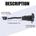 thumbnail image 3 of Unique Bargains 4 Pin to 7 Pin Trailer 4  Wire Plug Hitch Light Trailer Wiring Harness Extender Reverse Plug with Mounting Bracket, 3 of 8