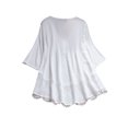 thumbnail image 2 of UKAP Dames Tops Flowy Blouse Plissée Chemises Lâches Vacances Été Blanc 2XL, 2 of 4