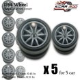 thumbnail image 1 of 1/64 Front Small Rear Big Wheels with Detachable Slick Rubber Tires for Model Cars Refiting Parts for Hotwheels (5 Sets) RLCBS007, 1 of 6