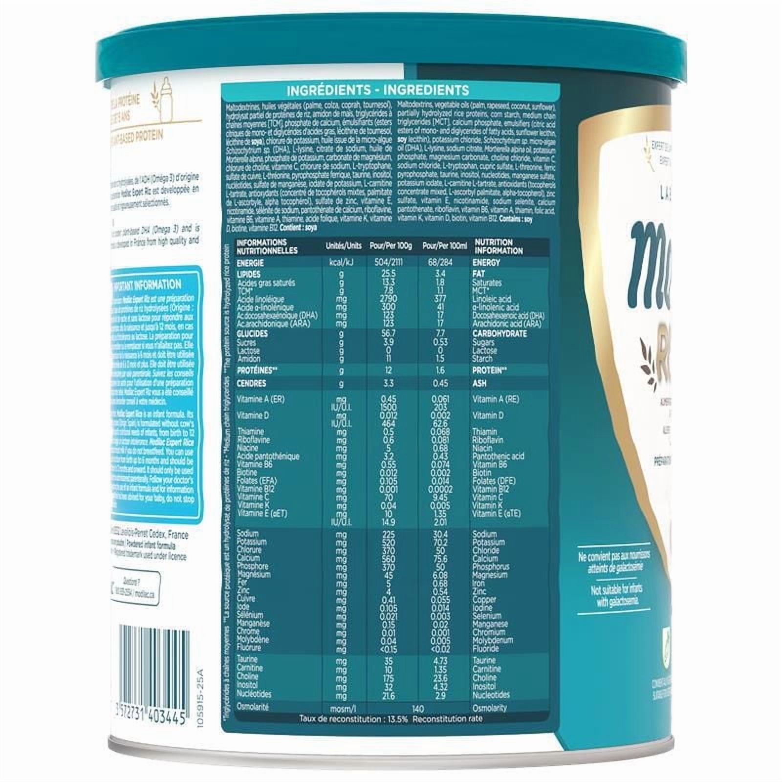 Laboratoire Modilac Expert Rice, Baby Formula 0-12+months, 800g