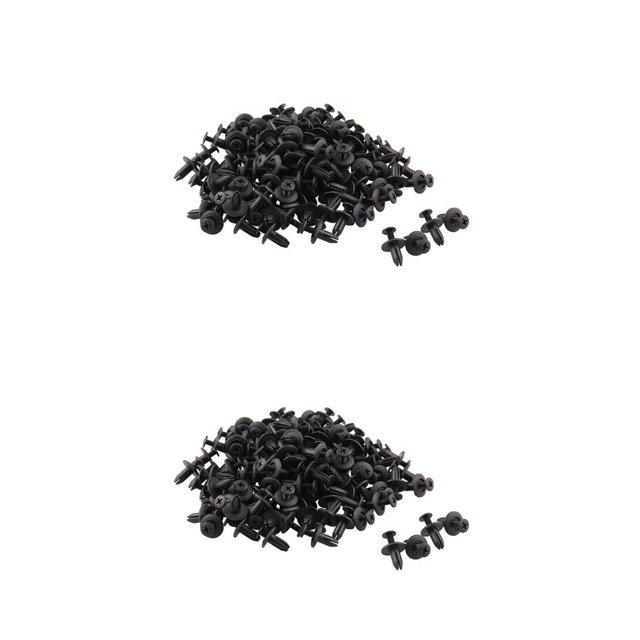 Redempat 120PCS 6mm Hole Dia Car Plastic Rivets Clip Fastener for Fender Bumper Push Pin M black M 2Set