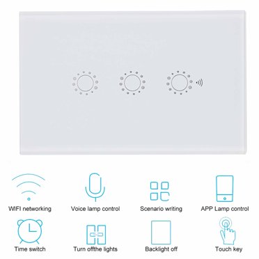 Interrupteur Tactile Sans Fil, Panneau d'Interrupteur Tactile Sans Délai, Lumière de Retour en Temps Réel Sûr pour Équipement Électronique Anti-Surtension pour Système de Contrôle d'Accès à Lampe