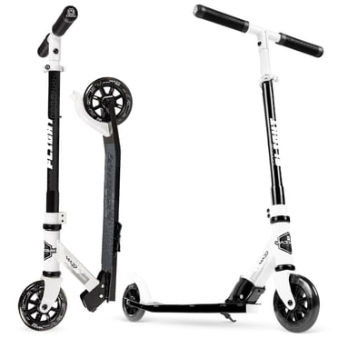 Trottinette pliante lumineuse pour enfants de 5 à 12 ans – Carve Flight – Guidon réglable, alliage léger, frein arrière – Verte – Madd Gear