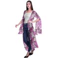 thumbnail image 3 of Moomaya Cardigan Long en Georgette de Viscose Imprimée à Manches Fendues pour Femmes, 3 of 5