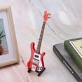 thumbnail image 3 of Instruments de Musique Miniatures Guitare Basse Rouge Bois de Bass Rouge Réplique de Guitare Basse avec Support et Étui Modèle d'Instrument Ornements Cadeau de Noël, 3 of 8