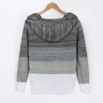 thumbnail image 5 of 2025 Mode Chandail Décontracté Tunique à Fermeture Éclair pour Femmes Blouse Patchwork Hauts Long Chandail à Capuchon pour Femme Fermeture Éclair devant Manches Femmes Col en V Chandails pour Femmes Fermeture Éclair à Capuche Blouse pour Femme, 5 of 5