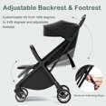 thumbnail image 4 of INFANS Lightweight Baby Stroller, One-Hand Gravity Fold, Compact Travel Stroller for Airplane with Aluminium Frame, Adjustable Backrest and Canopy, Foldable Infant Toddler Stroller, 4 of 9