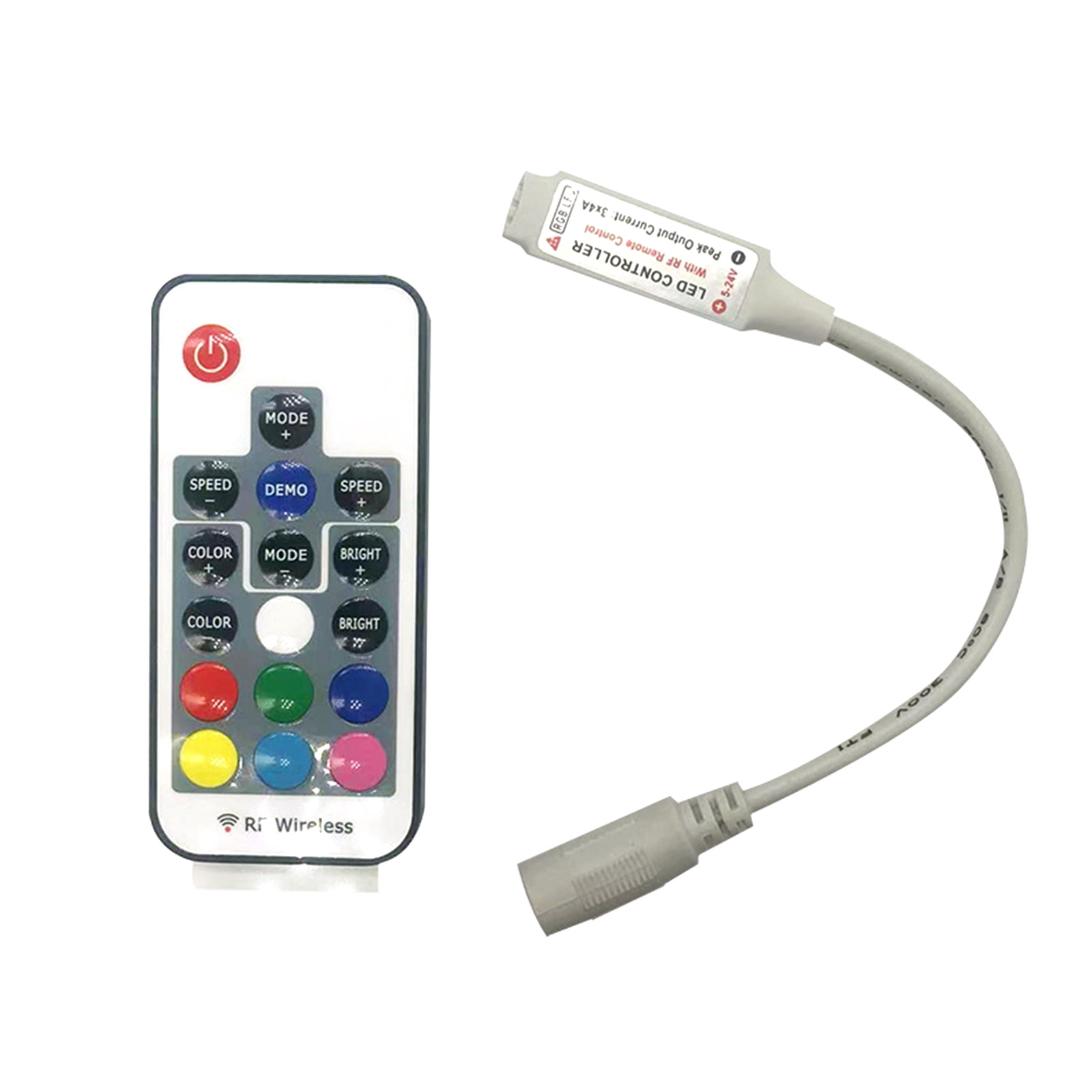 yeacher 17-Key Wireless RGB LED Strip Controller with Remote for 12V Lighting Systems