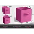 thumbnail image 3 of Sorbus 8-Pack 11" Fabric Storage Bins with Handles, Foldable for Pantry, Toy & Clothes – Pink, 3 of 7