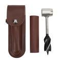thumbnail image 1 of Wood Drill Bit Tool, Multifunctional Hand Auger Wrench Practical  For Outdoor Activity Brown Leather Bag And Holster, 1 of 8