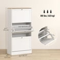 thumbnail image 3 of HOMCOM Armoire à Chaussures Moderne avec 3 Tiroirs Basculants pour 18 Paires de Chaussures, 3 of 10