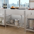 thumbnail image 2 of BeesClover Stainless Steel Utility Sink, Freestanding Single Bowl with Hot/Cold Faucet, Adjustable Legs, Storage Shelf, for Kitchen, Garage, Outdoor Use, 2 of 7