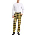 thumbnail image 2 of INSPIRE CHIC Pantalon à Carreaux pour Homme, Léger, Coupe Régulière, devant Plat, 34, Jaune Marine, 2 of 7