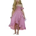 thumbnail image 2 of MesaSe Family Matching Off Shoulder Dress Mommy and Me Ruffle Chiffon Long Tube Top Beach Dress, 2 of 8