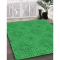 thumbnail image 3 of Ahgly Tapis d'Intérieur Lavable en Machine Carré Transitionnel Vert Néon, 6 Pieds Carré, 3 of 7