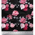 thumbnail image 1 of Soimoi Coton Cambric Roses & Feuilles Floral Imprimé Tissu à Coudre Yard 56 Pouces de Large, 1 of 3