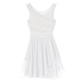 thumbnail image 4 of LiiYii Robe de Ballet Sans Manches en Maille Fluide pour Femmes Costume de Danse Lyrique pour Performance sur Scène Blanc 3TG, 4 of 8