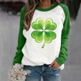thumbnail image 2 of QIPOPIQ T-Shirts à Manches Longues à Col Rond pour Femmes T-Shirts de la Saint-Patrick T-Shirts Amples pour Dames T-Shirt Imprimé Shamrock T-Shirt Vert Chanceux Haut T-Shirt à Col Rond Saint Patricks T-Shirts de Fête Offres, 2 of 4