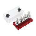 thumbnail image 1 of jinwen Barre de Bus 600A Bloc de Distribution d'Alimentation 4x Vis de Terminal 3/8 Pouces Robuste avec Rouge, 1 of 9