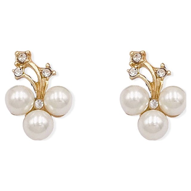 2 Pieces Hairpin Headdress Flat Back Non-perforated Design Shiny Rhinestones Beautiful Pearl Flower Buckle for Dancing Party Type 8