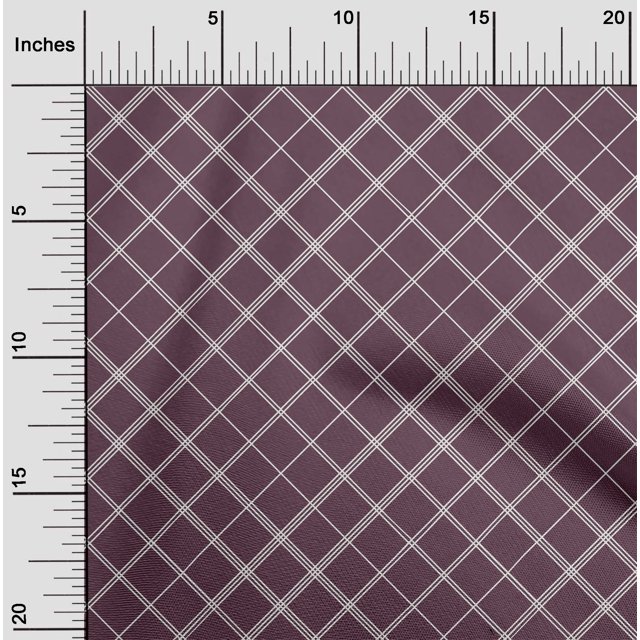 oneOone Georgette Viscose Fabric Check & Geometric Print Fabric By The Yard 42 Inch Wide