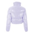thumbnail image 5 of Gupgi Women Long Sleeve Stand Collar Metallic Quilted Puffer Jackets, 5 of 5