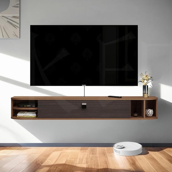 Floating TV Wall Mounted TV Stand Floating TV Console Under TV Entertainment Shelf for Living Room Bedroom