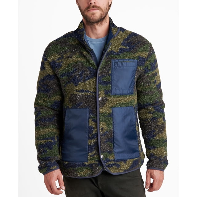 Junk Food Men’s Moroni Sherpa Jacket, Green/Blue, X-Large